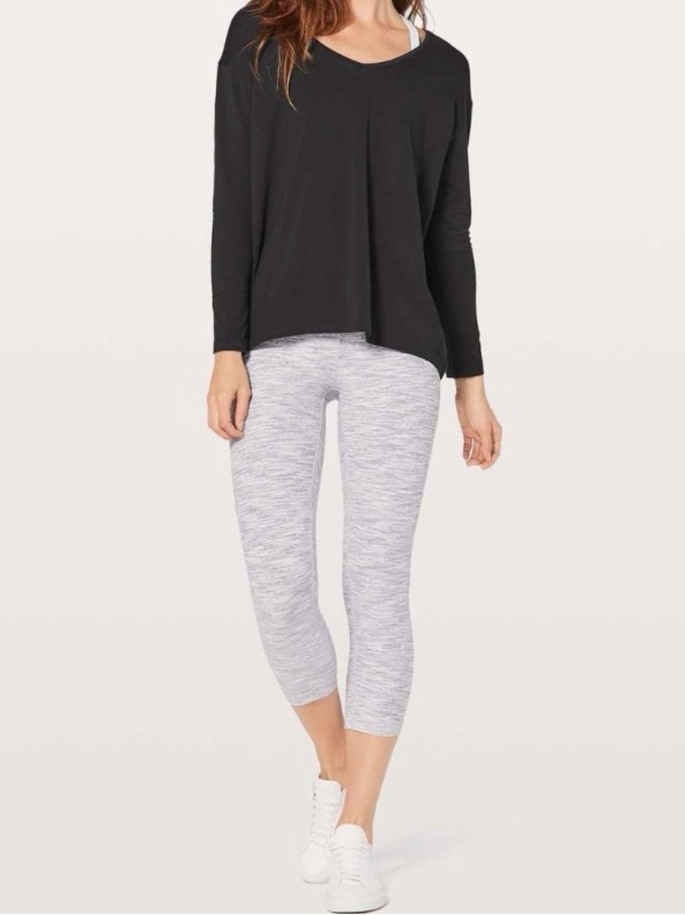 Lululemon Back In Action Long Sleeve Washed Black Soft Athleisure Top Est Small